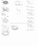 Flywheel Controls Diagram and Parts List for 406777-0001-B1  Briggs and Stratton Engine